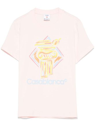 Casablanca Diamond Column-printed T-shirt - women - Organic Cotton - S - Pink