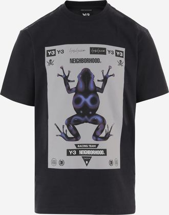 Yohji Yamamoto Black Crewneck Graphic T-Shirt