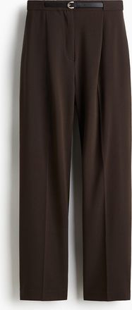 H&M Elegante Hose mit Gürtel - Brown