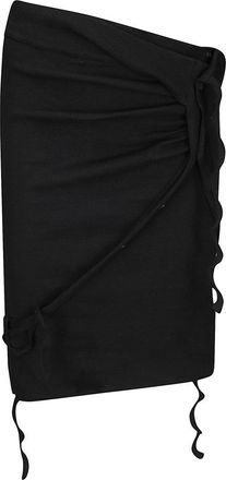 Ottolinger Asymmetrical Ribbed Mini Skirt With Ruffle Detail