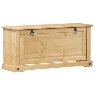 Berkfield Home Shoe Cabinet Corona 99x32x47 cm Solid Wood Pine in Natural | Size: 99 x 32 x 47 cm