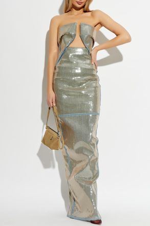 Rick Owens Off-shoulder Dress, Womens, Blue