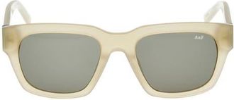 Abercrombie & Fitch 52mm Square Sunglases in Shiny Beige /Green at Nordstrom