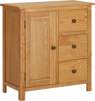 vidaXL Aparador De Madera Maciza De Roble 70x35x75 Cm Vidaxl