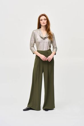 Joseph Ribkoff Casual Cowl Neck Top In Silver