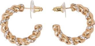 Maje Twisted rhinestone hoop earrings in Gold at Nordstrom