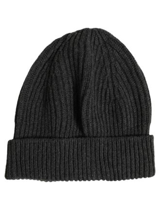 Dolce & Gabbana HAT10023 Ribbed Virgin Wool Beanie - Gray
