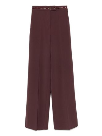 Elisabetta Franchi Burgundy High-Waist Trousers
