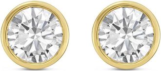 Diana M. Jewels 14KT YELLOW GOLD LAB GROWN ROUND STUDS IN A BEZEL SETTING WEIGHING 9.00 CTS TW