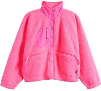 Free People FP Movement Hit the Slopes Fleece Jacket in Hot Pink at Nordstrom, Size X-Small