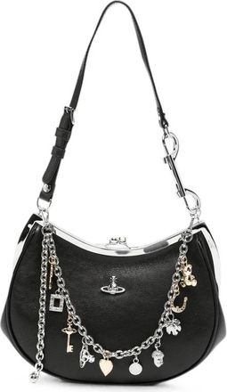 Vivienne Westwood Charm Frame Supple - Dames - Schoudertassen - Zwart - ONE Size - Leer - Tassen