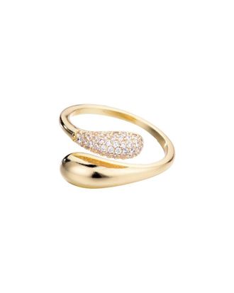 Adornia Adornia 14K Plated Cz Curved Bands Ring
