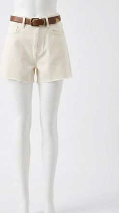 Z Supply Porter Denim Short In Off White