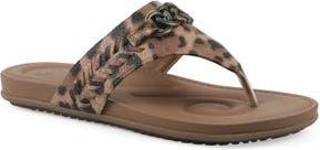 White Mountain Aladdin Flip Flop in Tan/Leopard/Smooth at Nordstrom Rack, Size 7.5