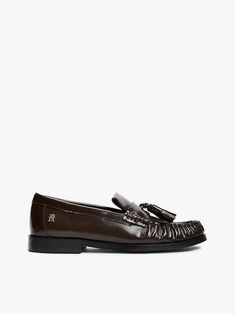Tommy Hilfiger Mocasines de piel con borlas y monograma TH