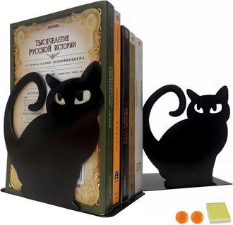 OEM Juego De 2 Sujetalibros Con Forma De Gatito, De Acero Inoxidable. Estos Sujetalibros Son Ideales Como Regalo Y Son Adecuados Para Escuelas, Biblioteca