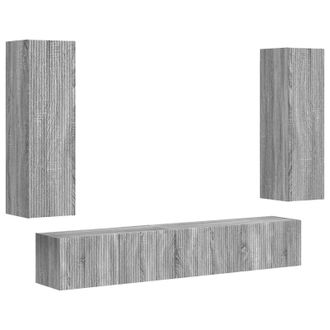vidaXL Conjunto De Mueble De Tv 3 Pcs Gris Sonoma Madera De Ingenier&iacute;a Vidaxl