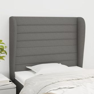 vidaXL Cabecero Con Orejas De Tela Gris Oscuro 83x23x118/128 Cm Vidaxl