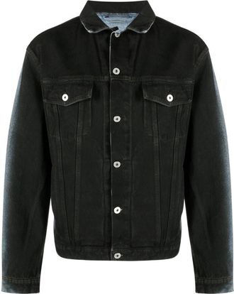 Heron Preston gradient-effect regular denim jacket - men - Cotton/Polyester/Cotton - M - Black