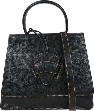 Loewe Barcelona Shoulder Bag Leather Black Leather Handbag (Pre-Owned)