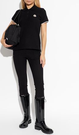 Moncler Polo With Logo, Womens, Black
