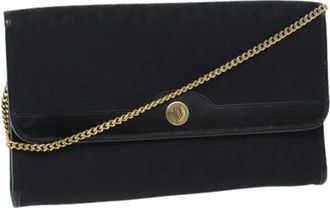 Dior Pre-owned Clutches, female, Black, Size: ONE SIZE Pre-owned Vintage Trotter Canvas Shoulder Bag