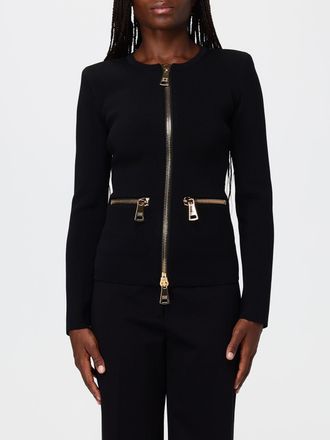 Elisabetta Franchi Cardigan slim fit in viscosa stretch con zip metallica