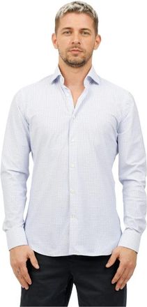 Caliban Kreukvrij technisch stof overhemd - Heren - Casual Overhemden - Blauw - 4XL - Overhemden