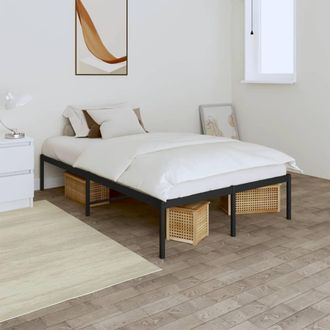Berkfield Home Metal Bed Frame Black 135x190 cm Double