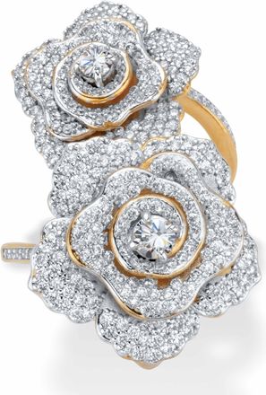 Palm Beach Jewelry 2.81 TCW CZ Gold-Plated Flower Wrap Ring