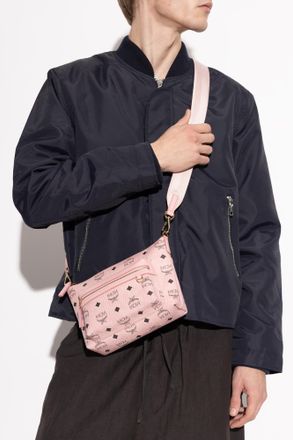 MCM Shoulder Bag With Monogram, Mens, Pink