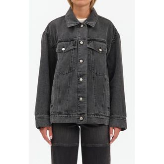 Daze Beau Denim Trucker Jacket in Starlit Night at Nordstrom Rack, Size X-Large