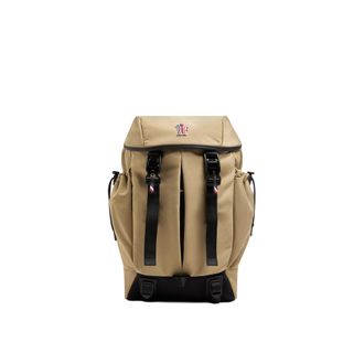 Moncler Moncler Leather-trimmed Backpack, Men, Beige, Size: One Size