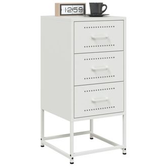Berkfield Home Durable Bedside Cabinets 2 pcs White 36x39x78 cm Steel | Size: 36 x 39 x 78 cm