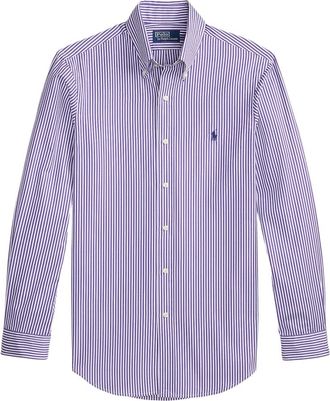 Ralph Lauren Gestreept Logo Shirt - Heren - Casual Overhemden - Paars - L - Katoen - Overhemden
