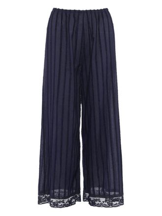 Eres lace-trim wide-leg trousers - Blue