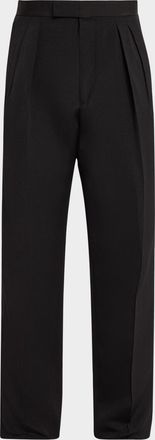 Tom Ford Men & apos;s Straight-Leg Double-Pleated Trousers