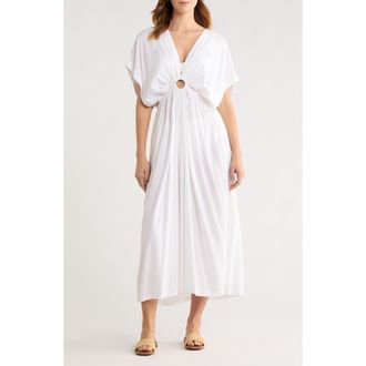 Elan Ring Cover-Up Maxi Dress in White at Nordstrom, Size X-Large