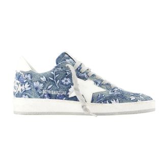 Golden Goose Sneakers, female, Blue, Size: 11 US Ballstar Embroidered Floral Sneaker