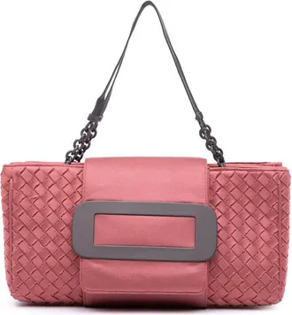 Bottega Veneta Pre-owned Bottega Veneta Canvas Intrecciato Buckle Flap Handbag Ladies ALTK6IBXKO8W8VXA