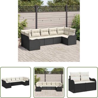 vidaXL vidaXL Design modulare - Set Divano da Giardino Nero polyrattan