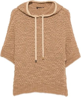 Fabiana Filippi Open-knit Short-sleeve Hooded Sweater