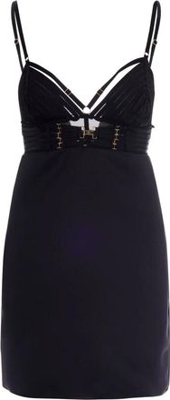 Elisabetta Franchi Mini Jurk - Dames - Korte kleedjes - Zwart - L - Polyester - Kleedjes