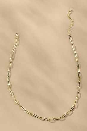 Anthropologie Dainty Paperclip Charm Necklace