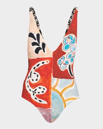 Alemais Michelle V-Neck One-Piece Swimsuit