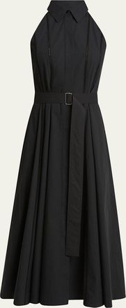 Proenza Schouler Dorothy Belted Ladder Stitch Poplin Midi Dress