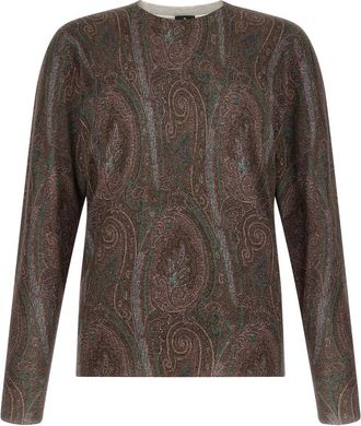 Etro Paisley Trui - Heren - Ronde hals truien - Rood - XL - Kasjmier - Truien & Vesten