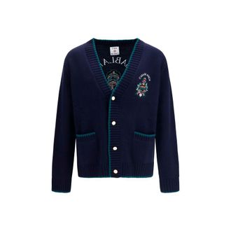 Casablanca Blue Wool Oves Aries Mens Cardigan