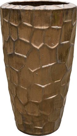 Baq Hochwertiger In-/Outdoor Blumentopf Cascara Couple Relief ø 43 cm/Höhe 75 cm, Bronze