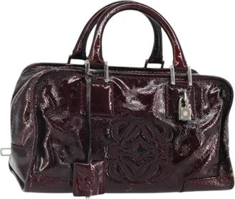 Loewe Pre-owned Handbags, female, Purple, Size: ONE SIZE Pre-owned Leather Handbag
